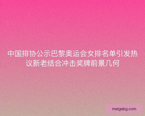 中国排协公示巴黎奥运会女排名单引发热议新老结合冲击奖牌前景几何